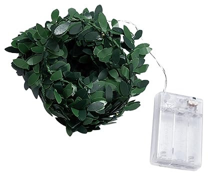 ABOOFAN 1 Set String Christmas Rattan Lighting Chain Vines for Bedroom with Lights Christmas Lights Indoor Vine Lights for Bedroom Green Leaves Garland PVC Christmas Tree Hanging Lamp