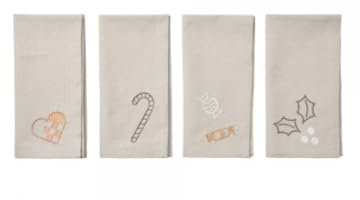 Broste Copenhagen Servietten-Set Fryd Yellow aus Baumwolle in der Farbe Light warm Grey, Maße 45x45cm, 71210317