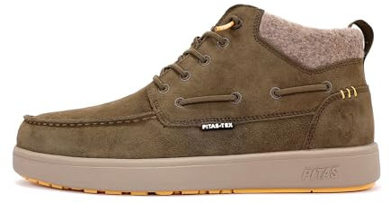 WALK IN PITAS | KENT | Botas de Hombre Casual | Botín Serraje | Bota Urbana de Caña Baja | Mocasines | Náuticos Invierno | Zapatillas Casual | Zapatos sin Cordones | Calzado Walkinpitas | Kaki 44