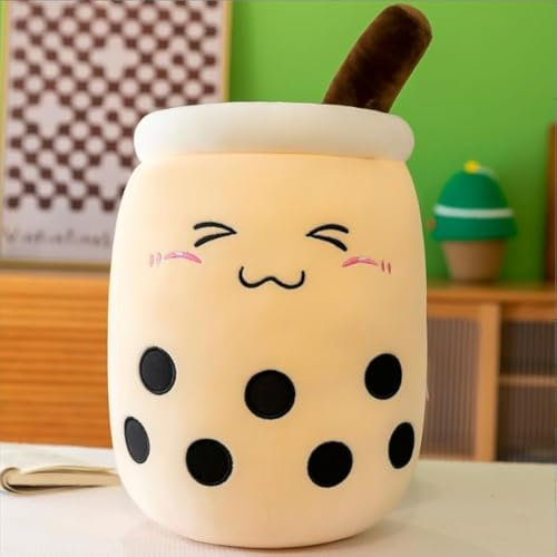 HENGBIRD Bubble Tea Plüschkissen Kuscheltier, Plüschtier Stofftier Boba Tea 25cm ilchtee Tasse Plush Plüschkissen Weich Kuscheltier Plüschkissen Spielzeug für Kinder Weihnachten, Geburtstag (D)