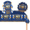 POPOYU 37Pcs Navy Blue Gold 80th Birthday Tableware Set,80th Birthday Napkins Blue and Gold,80th BlueGold Table Cloth,80thBirthday Paper Plates for Him Her Men Women BirthdayGift Party Supplies