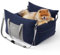 Lesure Dog Car Seat for Medium Dog - Waterproof Dog Booster Seat for Car with Storage Pockets, Clip-On Safety Leash and Memory Foam Filling, Small Pets Travel Carrier Bed, 58x56x33cm, Mood Indigo