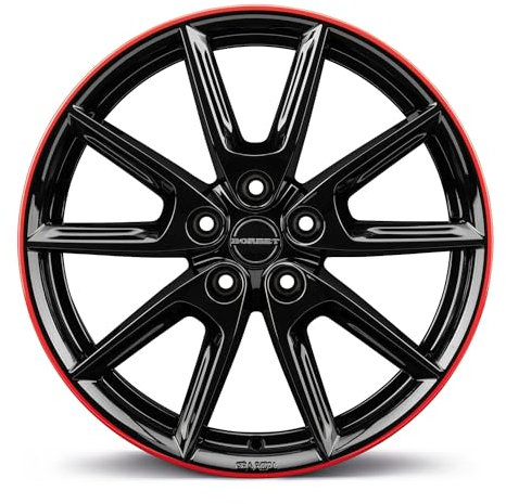 4x Borbet Felgen LX19 8.0x19 ET45 5x108 black glossy rim red kompatibel mit Opel Astra Grandland