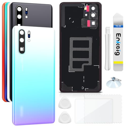 Enkeig Vitre arrière Remplacement pour Huawei P30 Pro Couvercle Batterie avec Kit Réparation (Cristal)