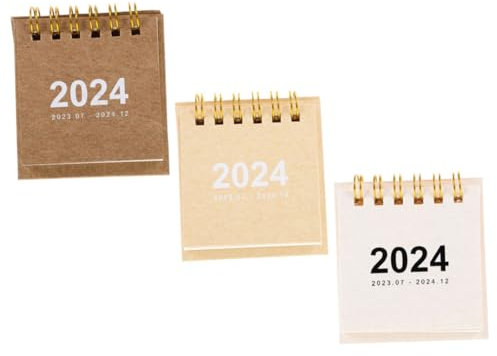 BCOATH 3stücke Mini Tischkalender Teilig Tragbar Stylisch Stabil Für Büro Zuhause Platzsparend Mit Hochwertigem Material Praktische Spiralbindung Für Einfaches Umblättern