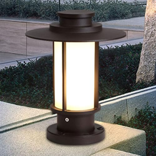 CSSYKV Lampada A Colonna Impermeabile IP54 Lanterna da Giardino Classica Lampade A Palo E27 Illuminazione A Ponte per Recinzione Lampada da Palo per Esterni Vintage per Pali in Legno