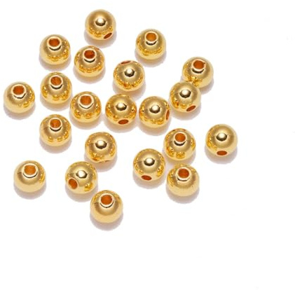 Wisafory 100 Stück Perlen zum Basteln Kunstharzperlen Glasperlen Acryl-Kunststoff-Perlen Bastelperlen Runde Kunststoffperlen mit Loch für Schmuckherstellung Halsketten Armbänder Gold 8mm