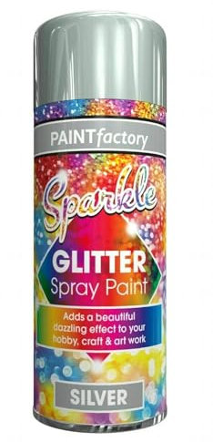 GSV Essentials Glitter Spray Paint, Dazzling And Beautiful Effect, Durable And Long-Lasting, Portable And Lightweight, Quick-Drying, Ideal Use For Hobby, Art, Craft Work, 200ml (SILVER)