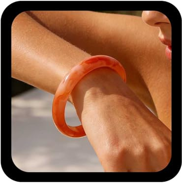 Cybche Vintage Acryl Armband Armreif Weißes Harz Armband Klobige Acryl Armbänder Edelstein Armreif Armband Quarz Kristall Armband Armreif Schmuck Für Frauen