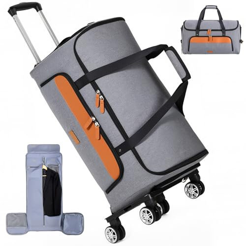 BMAOBBO Umwandelbarer Gepäck Kleidersack 2-in-1(Kleider+Reisetaschek)für Damen & Herren,Faltenfreier Transport für Anzüge & Kleider,Mit Rollen, Schuhfach&großem Fassungsvermögen,Business Reise&Hotel.