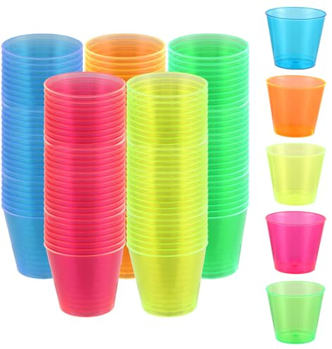 FWEEK 250 Stück Bunte Shotbecher, 30 ml für Partys und Hochzeiten | Kleine Becher für Desserts, Geburtstage, Feiern und besondere Anlässe