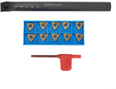 Drehmaschine Drehwerkzeug Set, Drehmaschine Werkzeughalter SNR0016Q16 CNC Gewindeschneiden Drehwerkzeuge mit 16IR AG60 Hartmetalleinsätzen für Metallbearbeitung