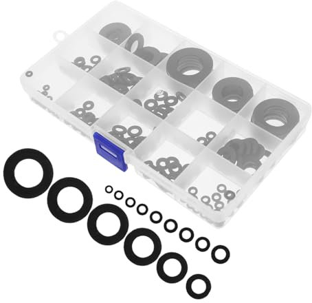 BAZEITFLOW 215piezas Arandelas Planas De Plomería Gomas De Sellado Para Grifos y Montaje De Lavabos De Accesorios De Mantenimiento De Fontanería Para Hogar Resistente