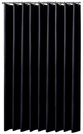 HNBFKD Rideaux de Douche Noirs en Tissu imperméable pour Salle de Bain, Grand Rideau de Bain avec Crochets 90x190cm/(WxH)