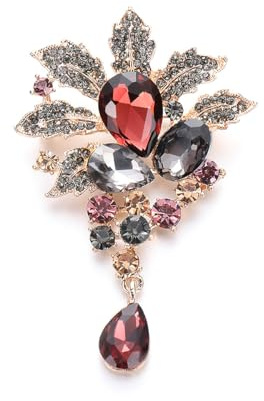 Luxe Floral Diamant Broche Vintage Distinctive Élégant Cadeau D'anniversaire Pour Les Femmes