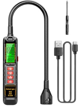 Risveglio Détecteur de fuite halogène rechargeable R22, R32, pour R134a - Testeur de gaz pour climatisation et système de réfrigération avec détection professionnelle, pour climatiseurs domestiques et