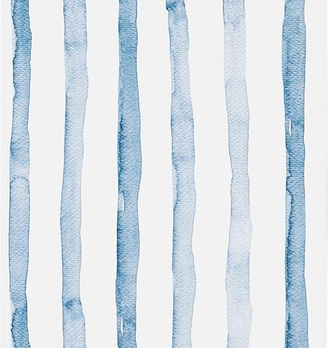 Peyotes Peel and Stick Wallpaper Coastal Blue Striped Self Adhesive Vinyl Wrap Waterproof Sticky Back Plastic Wall Paper Roll for Bedroom Living Room Bathroom Kitchen 44.5x1000cm