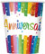 Unique Party - Gobelet Joyeux Anniversaire - 8 pièces - 270 ml - Rainbow Ribbon