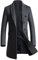 Vogstyle Herren Warme Wolle Coat Wintermantel Jacke Herrenmantel, L, Grau