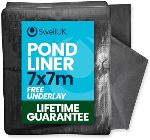 Swell UK 7m x 7m Pond Liner Free Underlay | UV Resistant | Garden Fish Ponds
