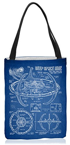 VOID Deep Space Nine Tasche Einkaufs-Beutel Polyester Shopper Einkaufs-Tasche Bag Trek Trekkie Star, Polyestertasche Größe:Large