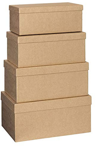 stewo Geschenkkarton 4 TLG. flach Hellbraun