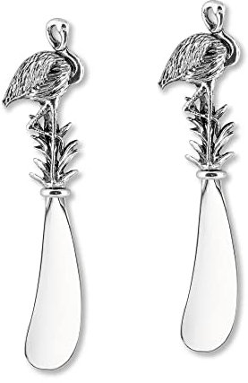 UPware 2-Piece Cheese and Butter Spreader Knives Zinc Alloy Cheese Spreader Set (American Flamingo)