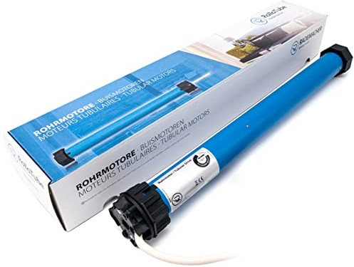 HOMEPILOT Rademacher MLIM 40/16PZ Rolladenmotor Rollo Tube M-line Medium, Rohrmotor selbstlernend mit Blockier- und Hinderniserkennung, Blau, 40 Nm / SW60 (Nicht kompatibel Zentrale)