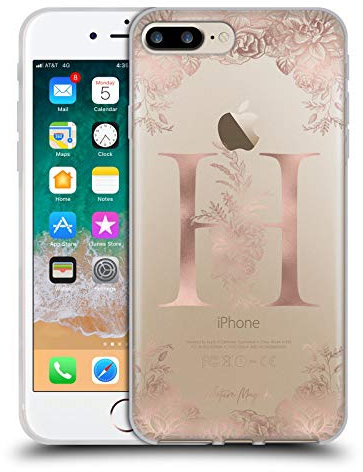 Head Case Designs Offizielle Nature Magick Buchstabe H Monogramm Blumig Rosa Gold 1 Gel Handyhülle Hülle [Militärischer Schutzgrad] Kompatibel mit Apple iPhone 7 Plus/iPhone 8 Plus