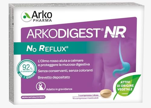 Arkopharma Arkodigest No Reflux - Integratore Alimentare Digestivo - Con Olmo Rosso - 100% Vegetale e Minerale - 1 Confezione da 16 Compresse