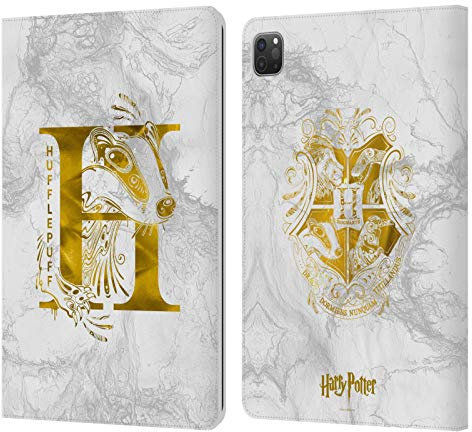 Head Case Designs Licenciado Oficialmente Harry Potter Hufflepuff Aguamenti Reliquias de la Muerte IX Carcasa de Cuero Tipo Libro Compatible con Apple iPad Pro 11 2020/2021 / 2022