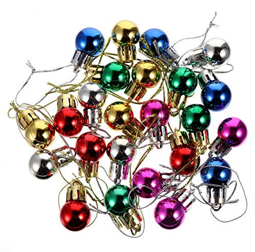 HEALLILY 96 Mini-Weihnachtskugel-Ornamente, bruchsichere hängende Kugeln, bunte Kugel-Dekoration, Anhänger für Urlaub, Heimdekoration