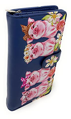 Shag Wear Piggies Große Damen Bifold börse blau/grau veganes Leder 17,8 cm …