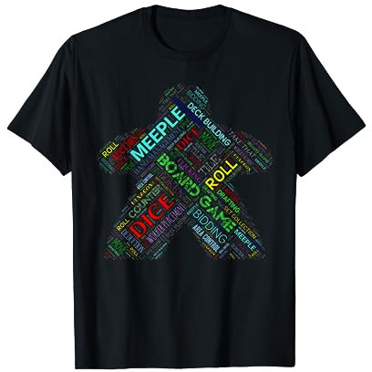 Brettspiel Meeple Typografie mit Begriffen und Mechanik T-Shirt