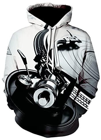 LGLZKA Maglione 3D Stampa Digitale Musica Radio Felpa con Cappuccio Maglione da Uomo Personalizzato Felpa con Cappuccio Uniforme da Baseball,5XL