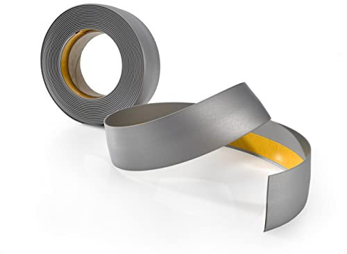 Abdeckleiste, Flachleiste Selbstklebend, Fensterleiste - Breite 50 mm - für Innenbereich - PVC, Flexibel, Flach - Länge 5 Meter, Silber