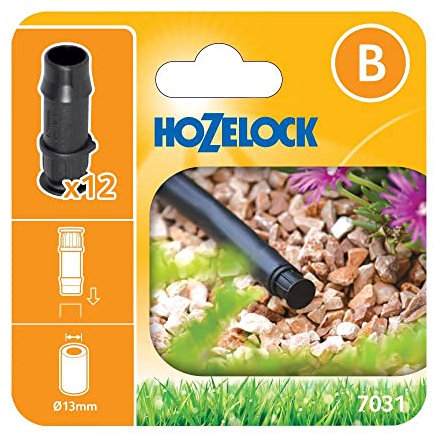 Hozelock End Plug 13mm (12 pack), Black