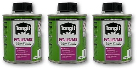 Tangit PVC-U/C/ABS Reiniger Spezialreiniger für Klebeverbindungen aus PVC-U und PVC-C sowie ABS (125ml / 3 Stück)