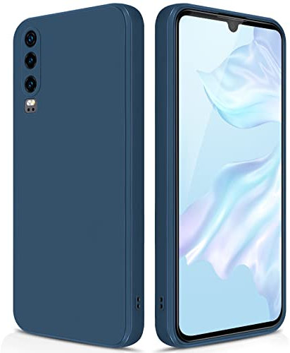 GiiYoon Hülle Kompatibel mit Huawei P30, Hochwertiges Liquid Silicone Case, Rundumschutz Handyhülle, Kratzfestes Weiches Mikrofaserfutter- Blau