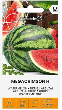 Zalia stotele | WASSERMELONE MEGACRIMSON H samen | Gemüsesamen | Mittelfrühe Wassermelone samen | Pflanze samen | Gardensamen | 1 Pack