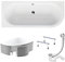 KOLMAN Badewanne AVITA Eckbadewanne 170x75 Links mit Styroporverkleidung, Ablaufgarnitur und Füßen Komplettset 4in1 Premium Original Acryl Wanne Siphon