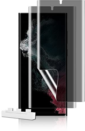 MiRowy 2 Piezas Anti-Espía Protector de Pantalla para Samsung Galaxy S22 Ultra 5G, TPU Protector de Pantalla, con Herramienta de Posicionamiento Privacidad Película Protectora para Galaxy S22 Ultra 5G