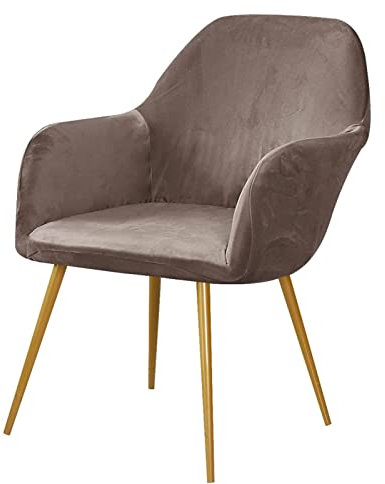 GEBIN Stuhlhussen, Esszimmerstühle Bezug mit Armlehne, Stretch Stuhlbezug Stuhl Abdeckung Elastische Moderne Husse Stuhl Beschützer Schutzhülle für Party Hotel Bankett Zuhause (Taupe,4 Stück)