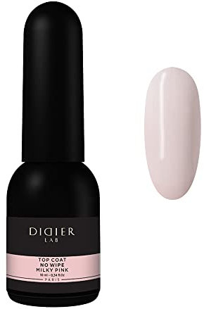 Didier Lab - Premium Top Coat No Wipe Milky Pink - UV Gel Nagellack - Top Coat Gel UV - Schutz vor Kratzern - Gelnagellack für UV Lampe - Milch rosa Finish - Für Gellack - Kein Dispersionsschicht
