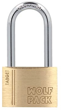 WOLFPACK LINEA PROFESIONAL 03101545 Vorhängeschloss, Messing, langer Bogen 40 mm. Target Serie, bunt