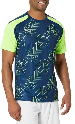 PUMA Men's Standard TeamLiga Graphic Jersey, Persian Blue-Pro Green, X-Large