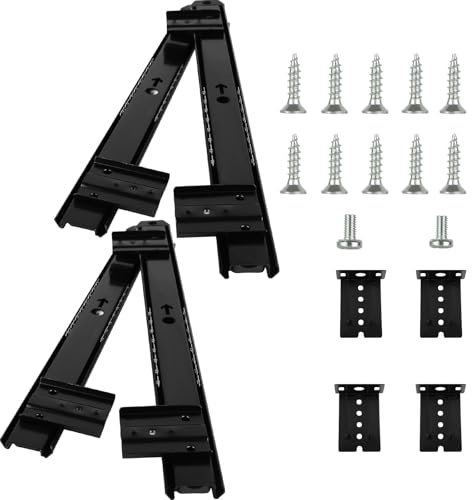 ZOFUN 2 Set Under Desk Keyboard Shelf Runners, 350mm Under Desk Ketboard Sliders with Screws, Ball Bearing Under Desk Slide Soft Close, Black Under Desk Sliders for Under Desk Keyboards Trays
