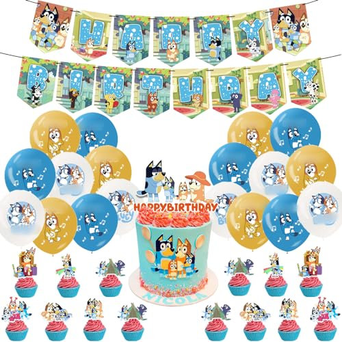 Siphus 44 Piezas Adornos Fiesta Cumpleaños, Globos Fiesta Cumpleaños, Set Globos Cumpleaños, Fiesta Cumpleaños Infantil, Globos Cumpleaños Decoracion, Decoración de Tartas