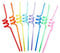 Lot de 10 pailles en Plastique réutilisables en Forme de Spirale pour Glace - Pailles colorées - pour Cocktails, jus de Fruits, Boissons - Fournitures de fête pour Enfants et Adultes