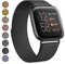 Oumida Armband für Fitbit Versa 2 Armband/Fitbit Versa Armband/Fitbit Versa Lite Armband für Damen Herren, Prämie Edelstahl Metall Ersatzarmband Armbänder mit Starker Magnet, Groß Schwarz